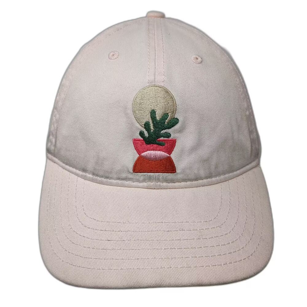Mighty Fine Baseball Cap Pink One Size Embroidered Cactus Slideback Cotton Hat
